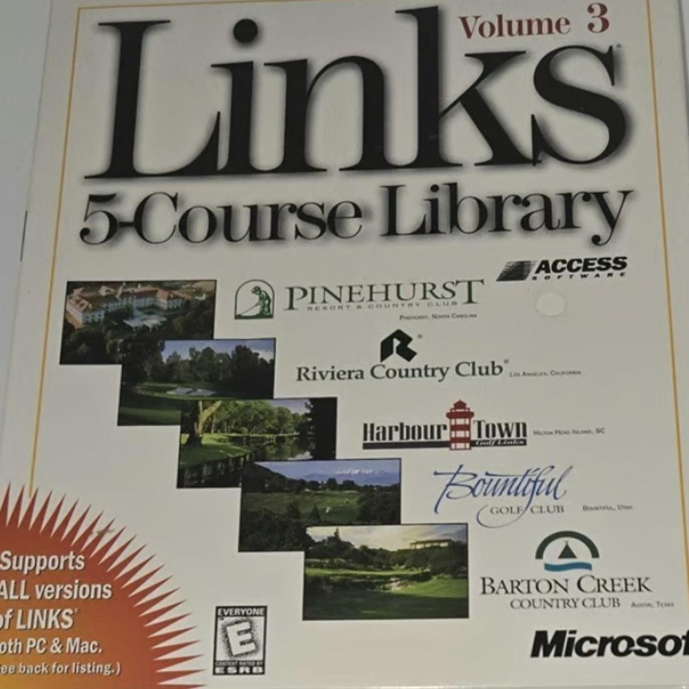 Microsoft Links 5-Course Library Vol 3 PC Mac Golf Expansion Pack Factory Sealed